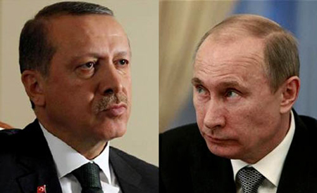 Tổng thống Thổ Nhĩ Kỳ Recep Tayyip Erdogan và Tổng thống Nga Vladimir Putin.